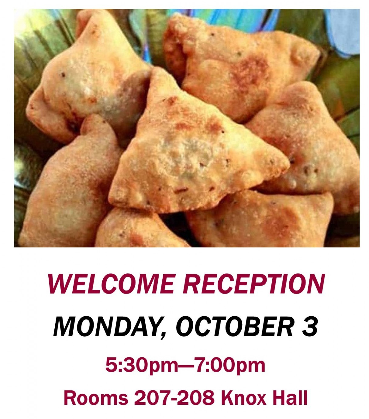 Welcome reception Welcome reception